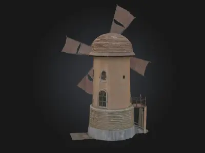 Windmill Structure  Classic Design for Historical and Fantasy  3D model