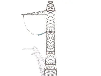 Electricity Pole 5 Low-poly 3D model