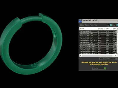 Earring Hoop MID SIZE 11mm Inside Diameter 3D print model