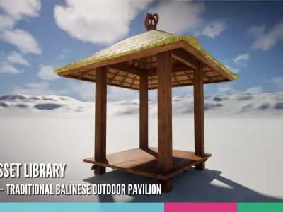 Gazebo B Traditional Balinese Outdoor Pavilion 3D model