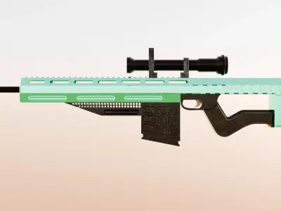 Scifi gun low poly 3D model Low-poly 3D model