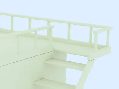 Doghouse dog house with stairs and paw prints 3D model