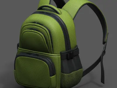 Backpack Camping scifi Color 3d model low poly  Low-poly 3D model