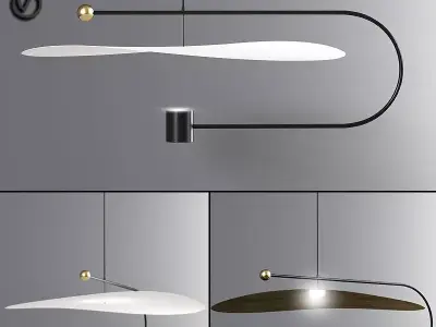 Float Wide Pendant Light 3D model