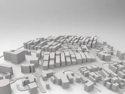 cityscape city Low-poly 3D model