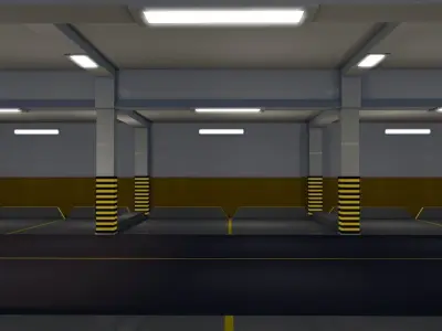 Parking underground  Low-poly 3D model