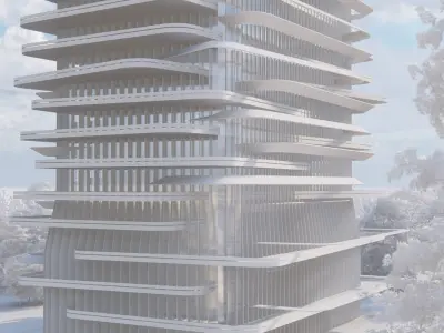 office buildings of the future Low-poly 3D model