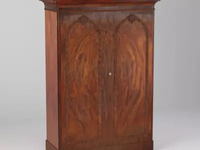 Large Victorian Mahogany 2 Door Wardrobe 3D model