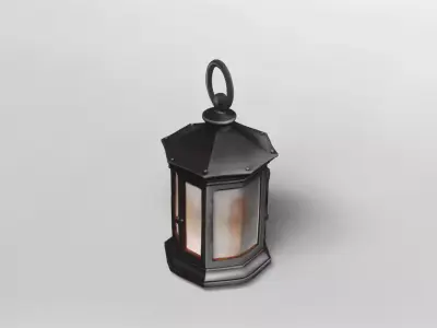 Classic Black Metal Lantern 3D Model 3D model
