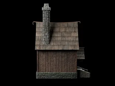 6 medieval house Low-poly 3D model