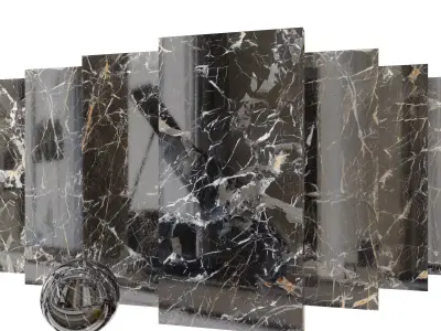 Marble Set Museum Laurent Black 80x160 Texture