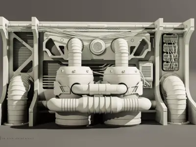 Sci-fi architecture panels Vol 01 3D model