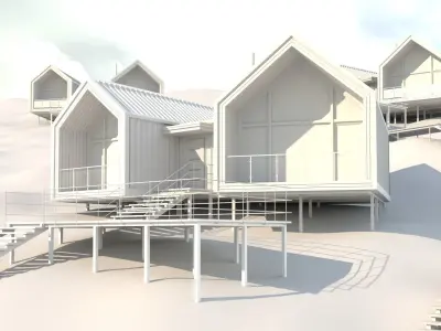 WINTER EXTERIOR-BARN HOUSE 3D model
