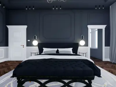 classic style master bedroom 3D model
