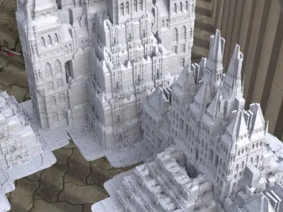 Wizarding world Fantasy school architecture Kit bash 3D model