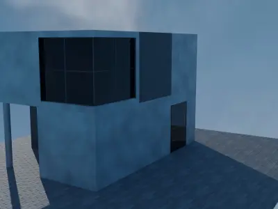 Small modern house Low-poly 3D model