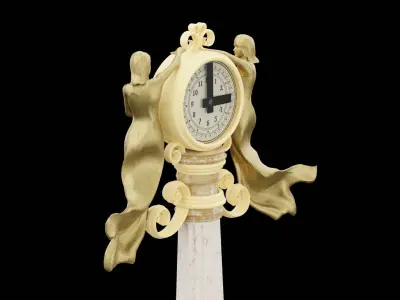 Fancy Street Clock Low-poly 3D model buy