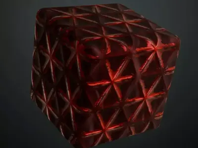 Reddish Sci-Fi Wall PBR Seamless Texture