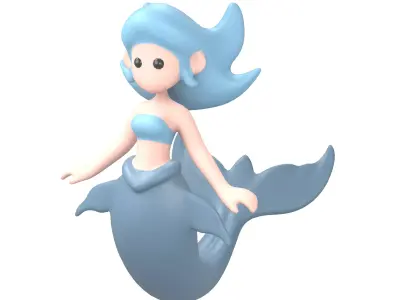 Mermaid Character v1 001 Low-poly 3D model