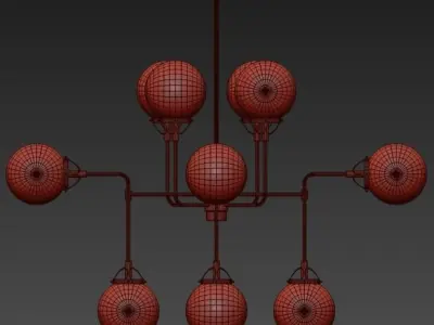 Bistro Globe  Glass Chandelier 3D model
