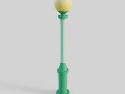 Cartoon Street Light 4 Low-poly 3D model