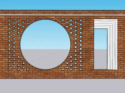 3d architectural balcony bricks wall model 3D model