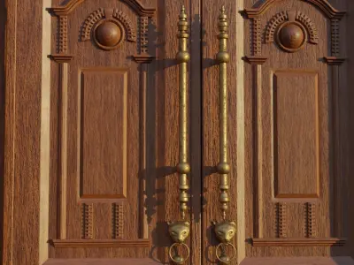 THE Door wooden in woods 3D model
