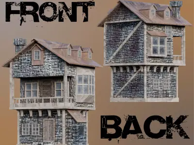  20 Models Medieval House Pack  Low-poly 3D model