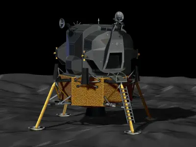 Lunar Module Apollo 11 STL-OBJ files for 3D printers 3D print model