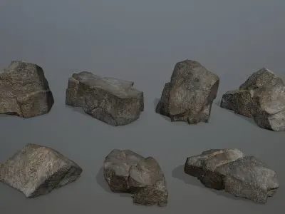 Rock Set 4 Low-poly 3D model