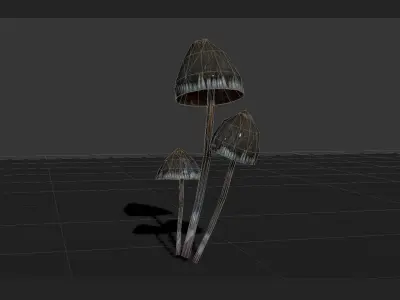 mushrooms collection Low-poly 3D model