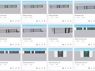 Pack of 91 Gate and Wicket Models 3D model