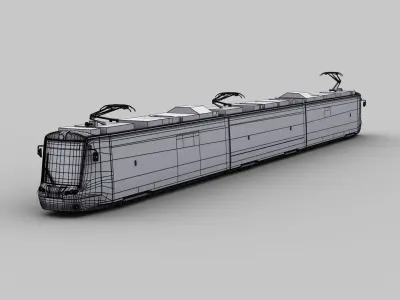 Low Poly Tram 16 Low-poly 3D model