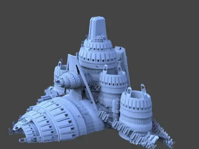 Star Freighter Base Ship design 12 3D model