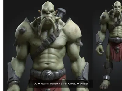 Ogre Warrior Sci Fi 3D Character Pack