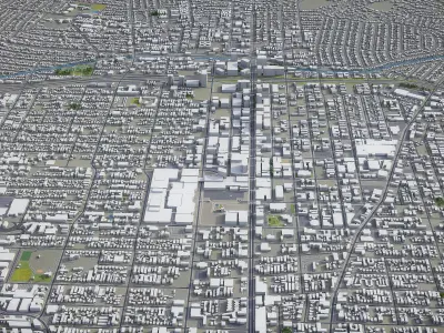 Glendale - 3D City Model Low-poly 3D model