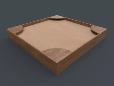 PBR Outdoor Wooden Sandbox Square A Low-poly 3D model