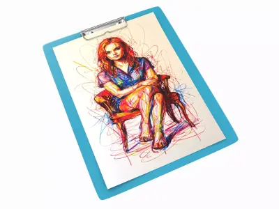 Clipboard writing pad A4 3D model