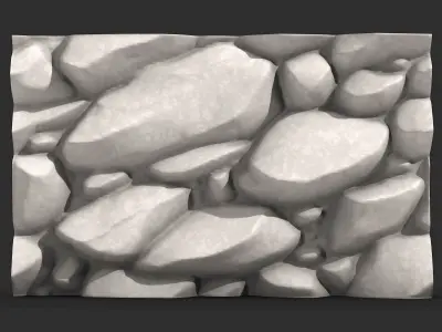 Aged Granite Stone Facade Mesh 3D print model purchase
