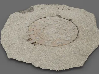 Cover manhole 05 raw scan 3D model