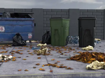 Garbage Trash Set Low-poly 3D model