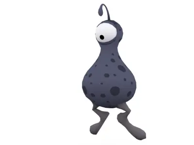 Alien Toon Animated Low-poly 3D model