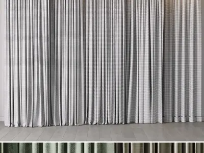 hadi curtain 83 green collection Low-poly 3D model