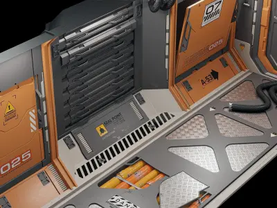 Sci-Fi Corridor Low-poly 3D model