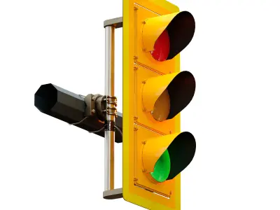 Yellow traffic light 3D model