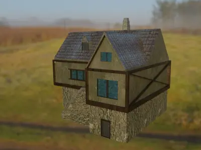 Medieval House Low-poly 3D model