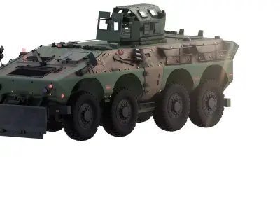8x8 all terrain anti mine vehicle 3D model