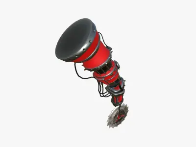 Robotic Arm A04 Red - Character Design SciFi Low-poly 3D model