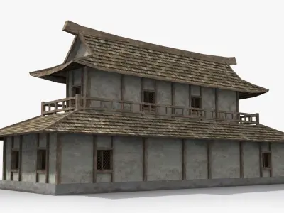 Ancient house x2 Low-poly 3D model