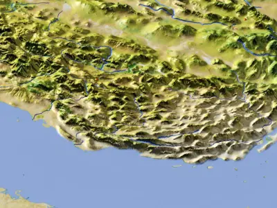 Iran High resolution 3D relief maps 3D model
